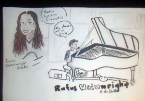 Rufus Wainwright, cracking wise! at the Shedd