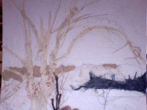 The original collograph matrix- a eugene landscape