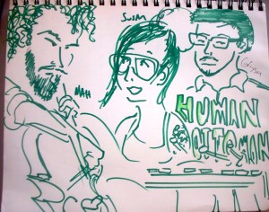 Human Ottoman at Sam Bonds